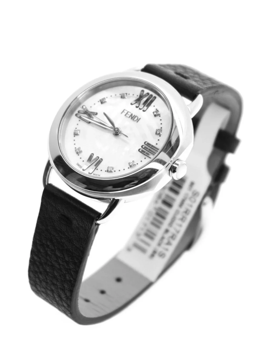 Fendi Watch Selleria Mother Of Pearl Set With Diamonds FOW526 New